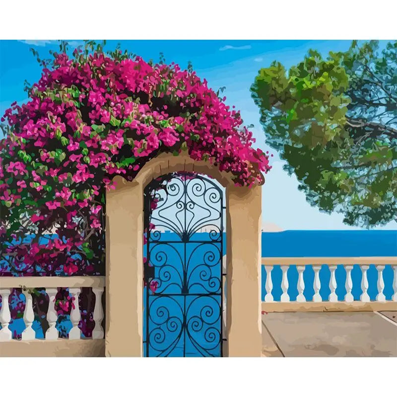 Toile à peindre numéroté - Villes Méditerranéennes & Villages Côtiers