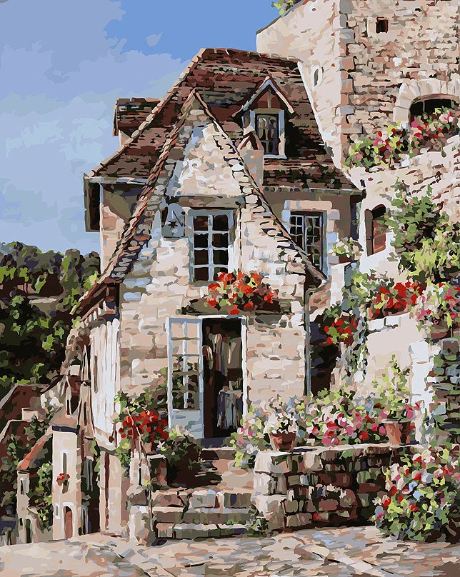 Toile à peindre numéroté - Villes Méditerranéennes & Villages Côtiers