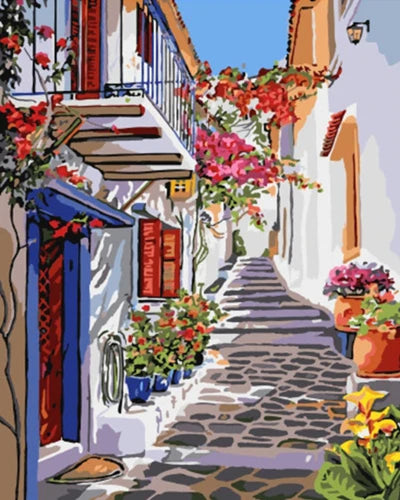 Toile à peindre numéroté - Villes Méditerranéennes & Villages Côtiers