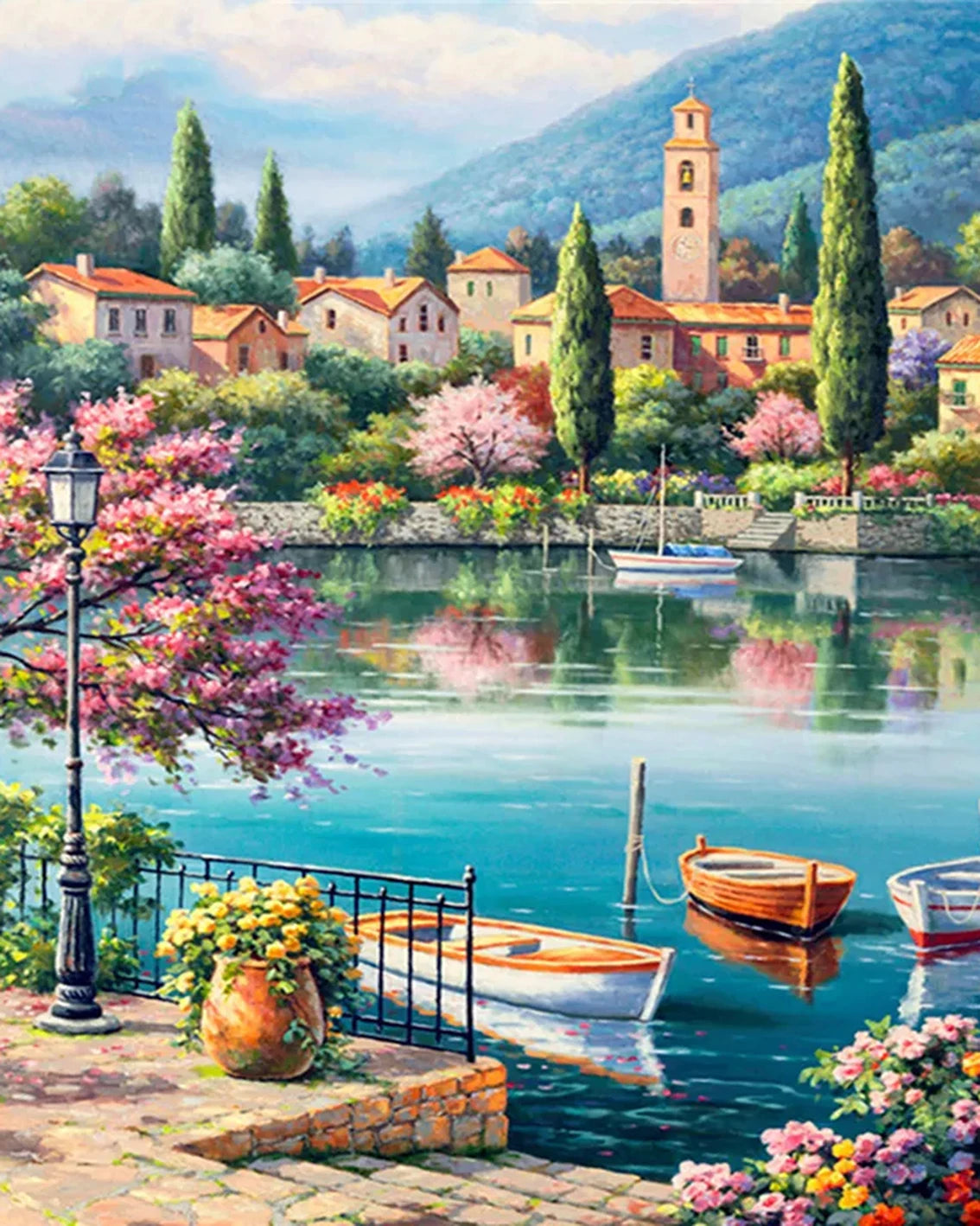 Toile à peindre numéroté - Villes Méditerranéennes & Villages Côtiers