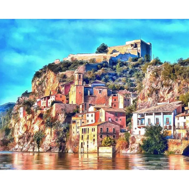 Toile à peindre numéroté - Villes Méditerranéennes & Villages Côtiers