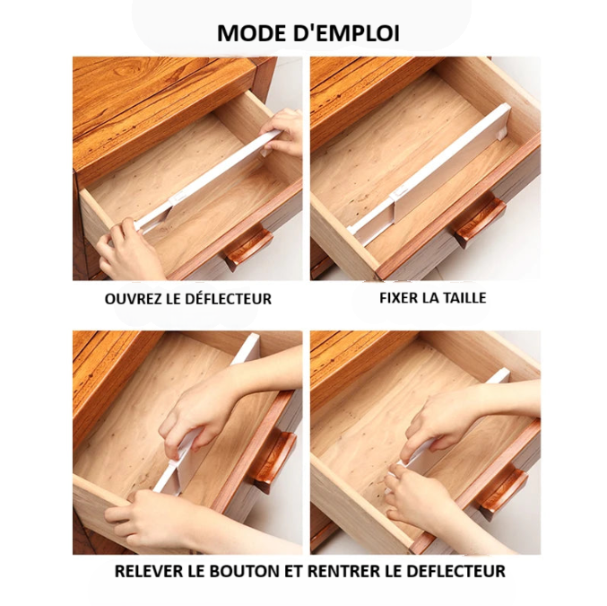 Séparateur de tiroir extensible