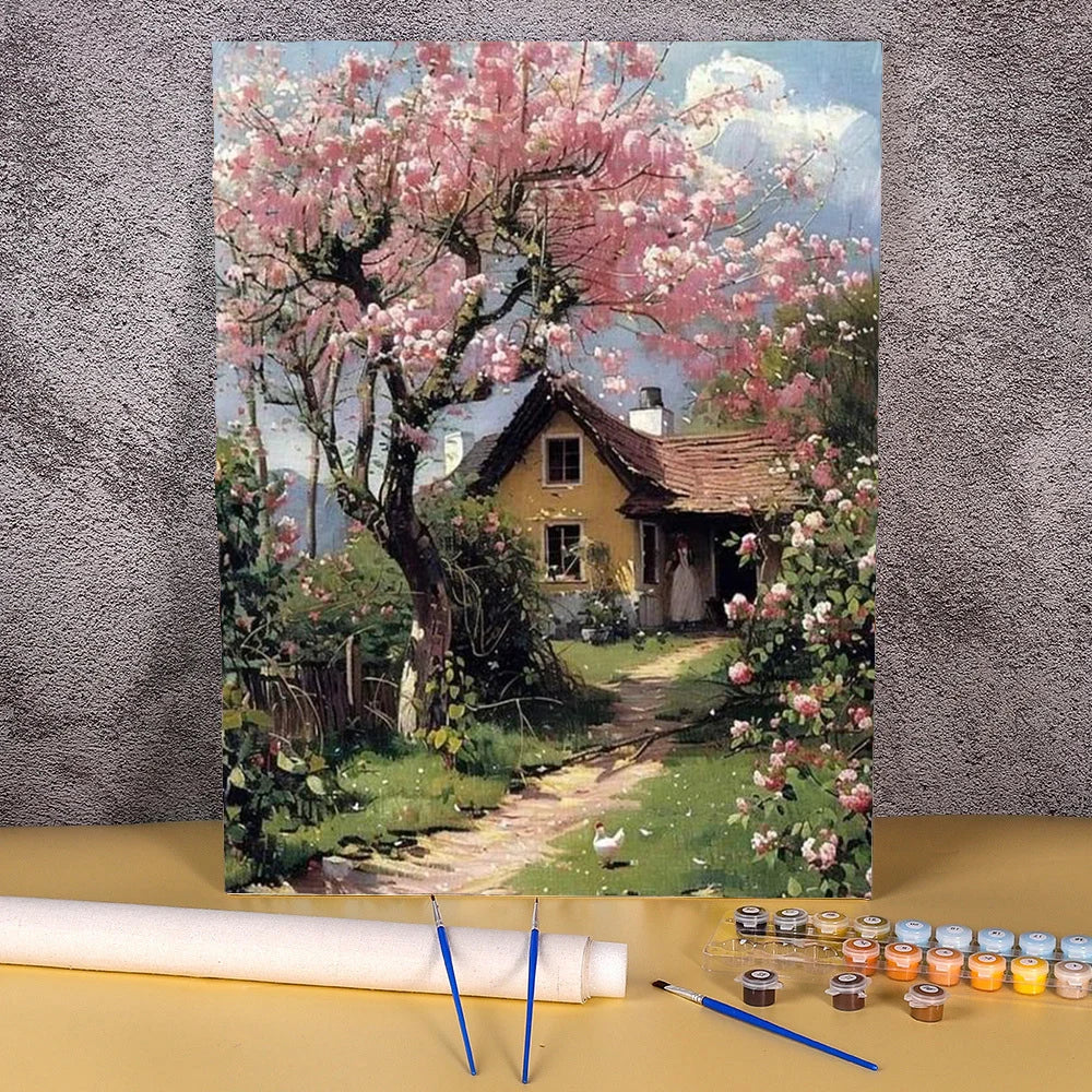 Toile à peindre numéroté - Arbres Fleuris & Paysages Poétiques