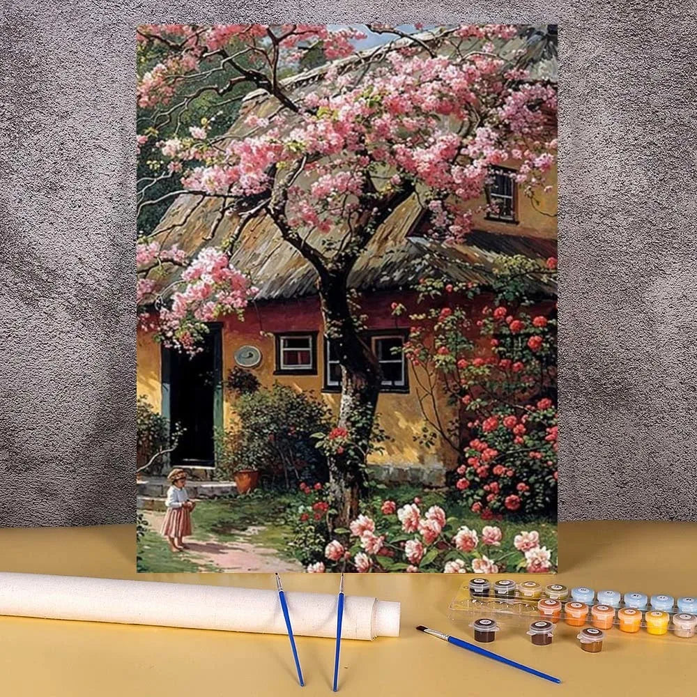 Toile à peindre numéroté - Maisons Champêtres & Cottages Fleuris