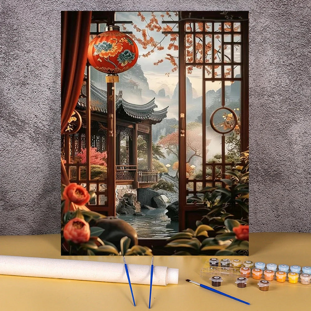 Toile à peindre numéroté - Architecture & Paysages Asiatiques