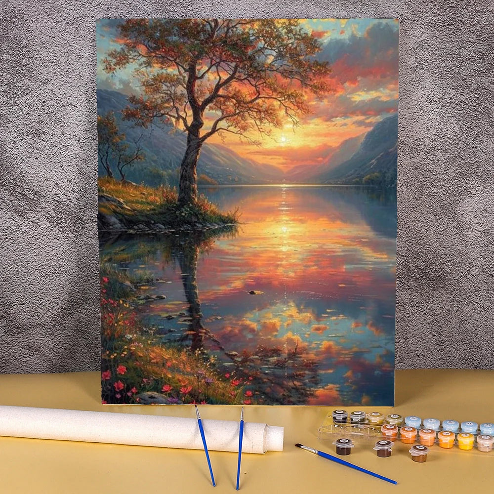 Toile à peindre numéroté - Arbres Fleuris & Paysages Poétiques