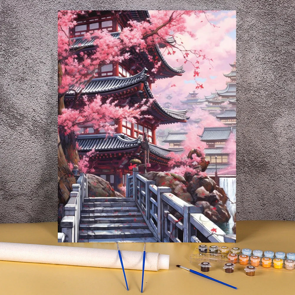 Toile à peindre numéroté - Architecture & Paysages Asiatiques