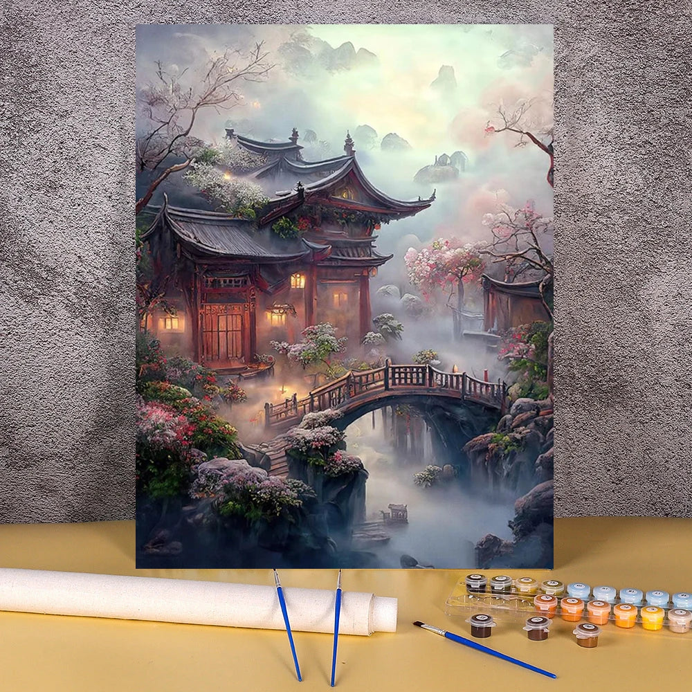 Toile à peindre numéroté - Architecture & Paysages Asiatiques