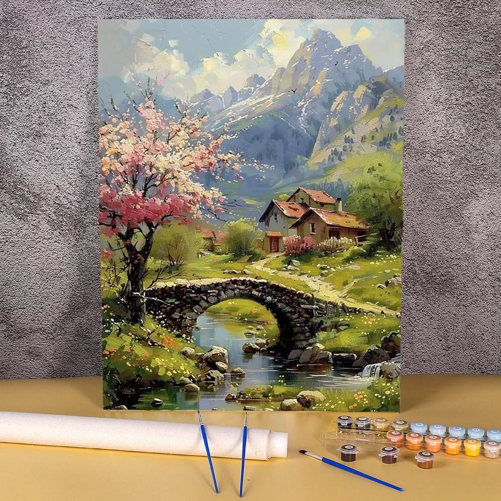 Toile à peindre numéroté - Arbres Fleuris & Paysages Poétiques