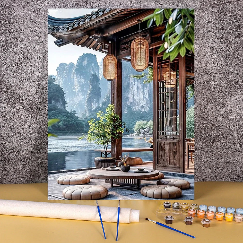 Toile à peindre numéroté - Architecture & Paysages Asiatiques