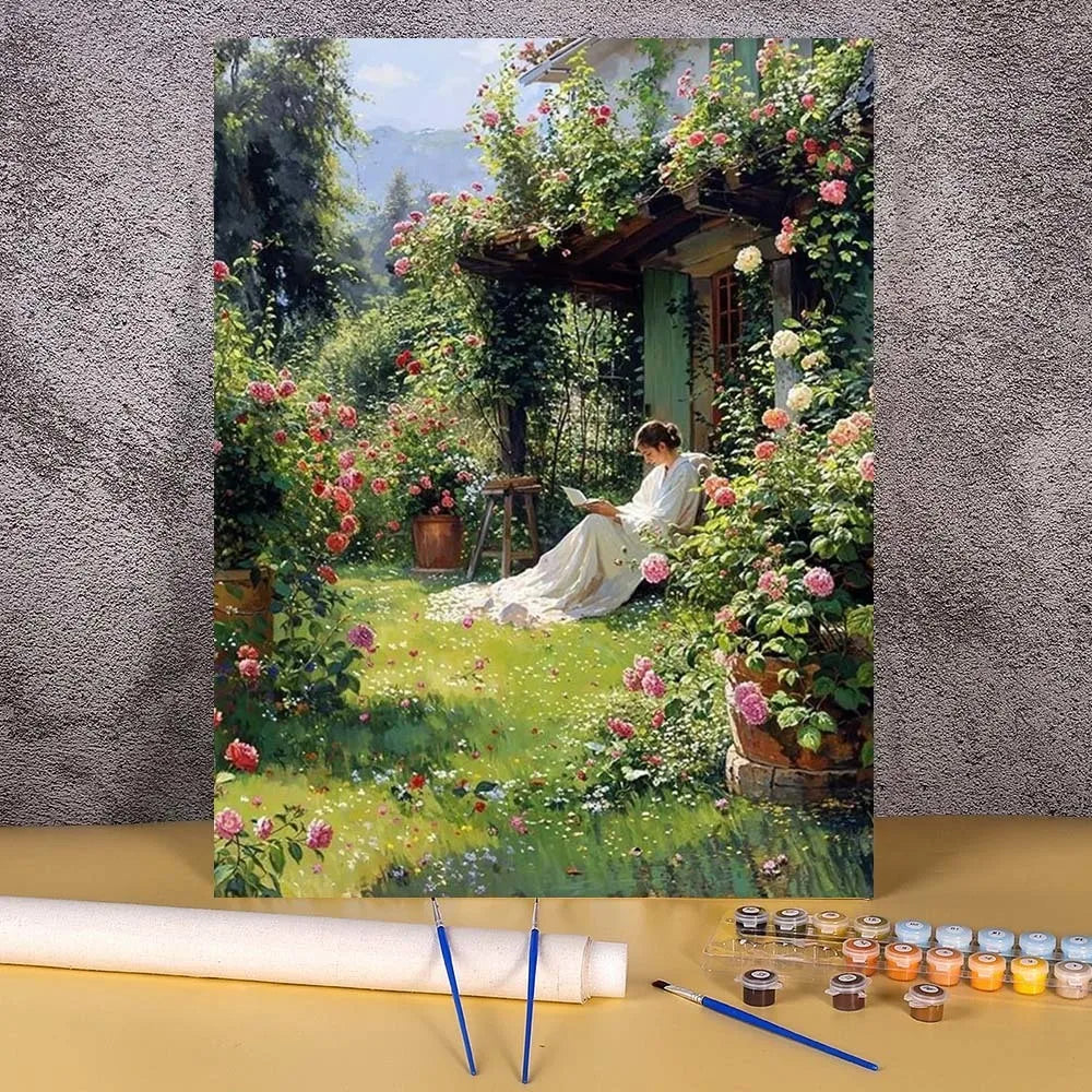 Toile à peindre numéroté - Maisons Champêtres & Cottages Fleuris