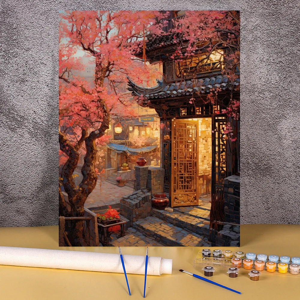 Toile à peindre numéroté - Architecture & Paysages Asiatiques