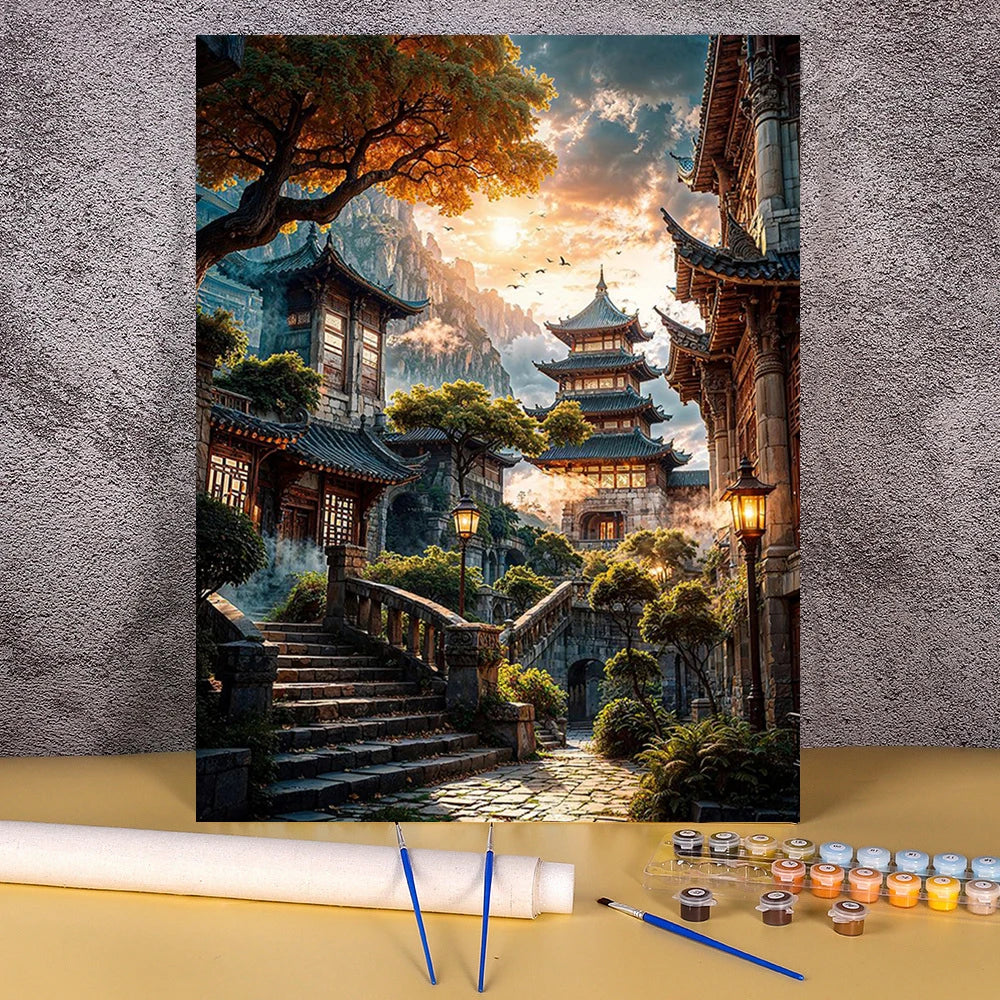 Toile à peindre numéroté - Architecture & Paysages Asiatiques