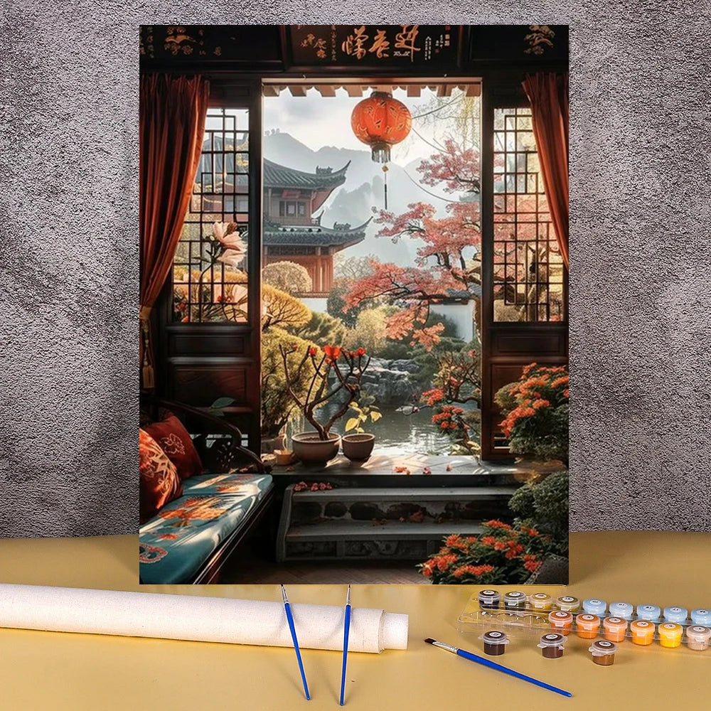 Toile à peindre numéroté - Architecture & Paysages Asiatiques