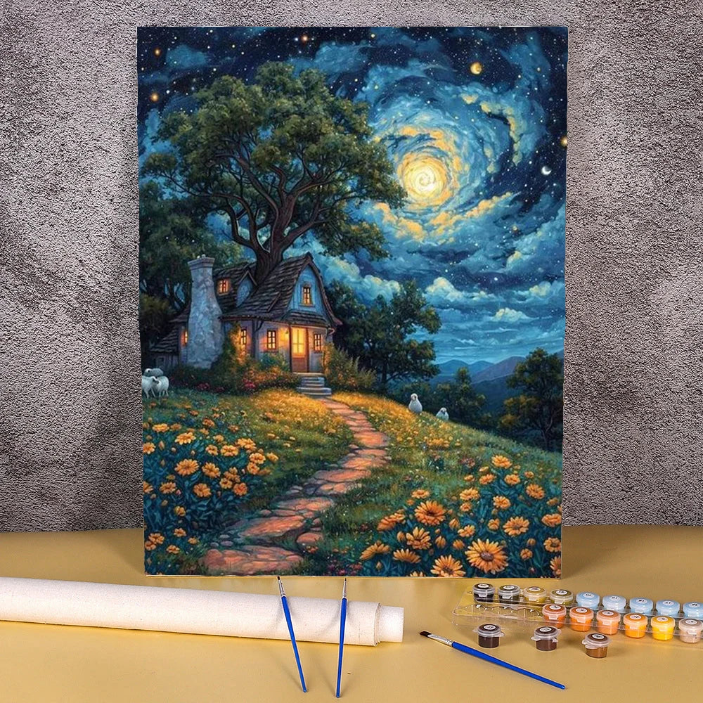 Toile à peindre numéroté - Arbres Fleuris & Paysages Poétiques