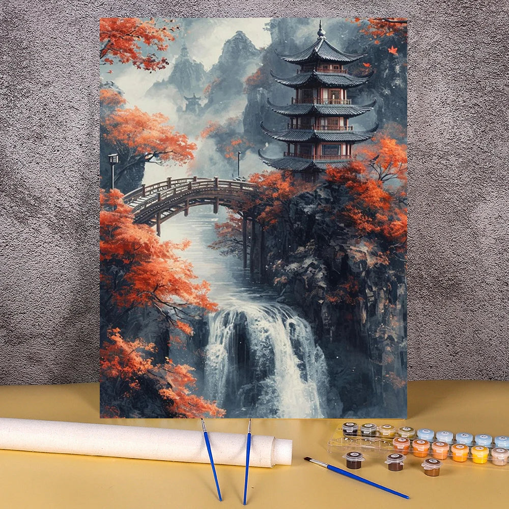 Toile à peindre numéroté - Architecture & Paysages Asiatiques